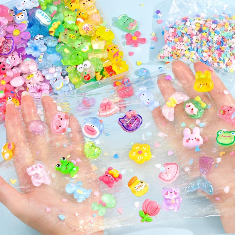 Glitzest 150PCS TINKRSTUFF Slime Charms Jelly Cute Flatback Resin Charms For Slime, Random Kawaii Decoden Charm for Embellishments Phone Junk Case Charms Bulk, Scrapbooking Crafting & DIY Decor(6 Color Series) - Image 5